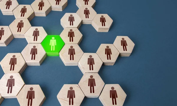 Yeşil adam insan gruplarını birbirine bağlıyor. Önemli bir çalışan. Yeri doldurulamaz değerli bir çalışan. Uzman ve profesyonel. Tecrübe, iletişim liderlik becerileri. Kullanışlı kişiler.