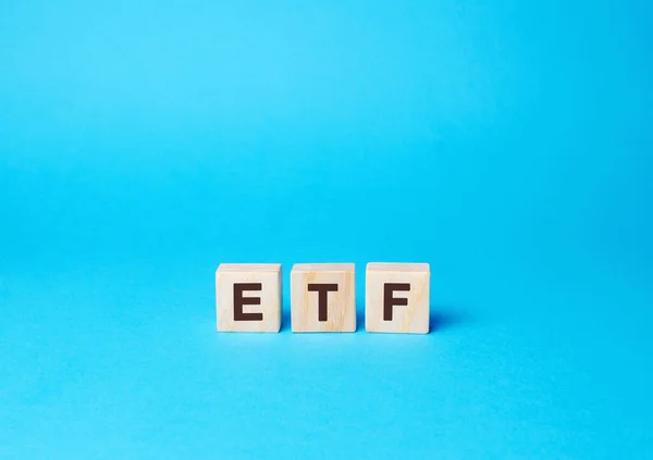 Faanyagblokkok Etf Exchange Traded Fund Befektetési Alap Tőzsdén Kereskedett Termék — Stock Fotó