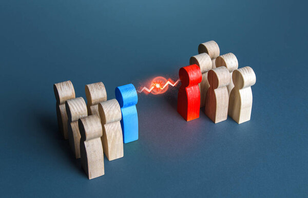 Две непримиримые группы людей. Соперничество и конкуренция. Конфликт враждебность, агрессивность. Разрешение и компромисс путем переговоров. Конкурирующие преступные кланы. Межнациональная рознь. Конфронтация