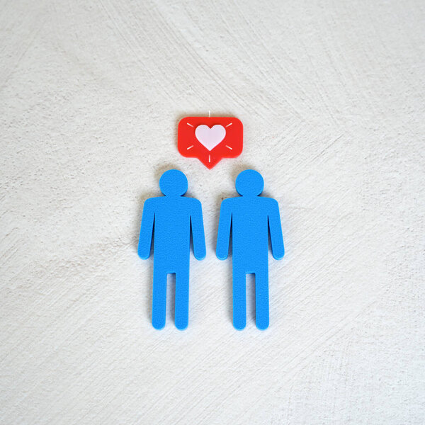 The relationship between two men. Romantic gay relationships. LGBTQ+ rights, social equality and modern relationship psychology.