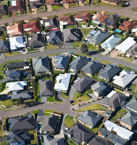 Luchtfoto Van Typische Moderne Australische Stedelijke Woonwijk Newcastle Nsw Australië — Stockfoto