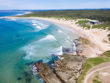 Aerial view of Soldiers Beach on the New South Wales Central Coast at Norah Head clipart