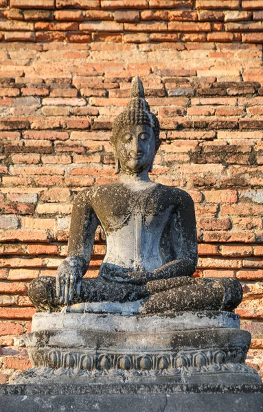 Detalj Budha Staty Vid Sukhothai Thailand Denna Antika Stad Var — Stockfoto