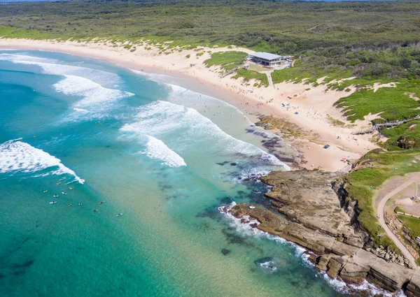 Vista Aérea Playa Soldados Norah Head Costa Central Del Nsw Imágenes de stock libres de derechos