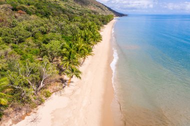 Kuzey Queensland 'da Cairns ve Port Douglas arasında yer alan Ellis Sahili' nin hava manzarası