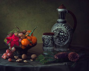 Noel ve yeni yıl tebrik kartı.