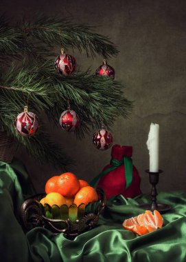 Noel ve yeni yıl tebrik kartı.