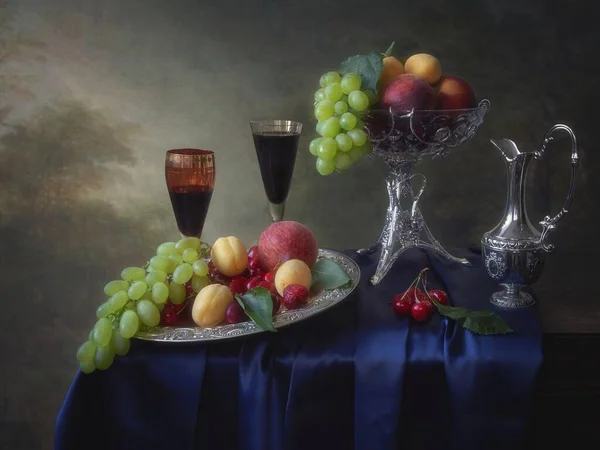 Nature Morte Aux Fruits Vin — Photo