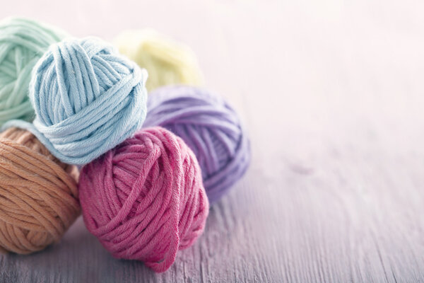 Pastel yarn balls