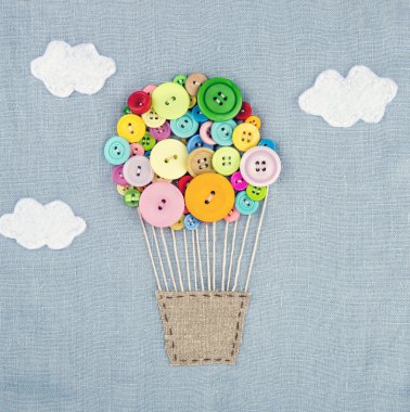 Sıcak hava balonu çok renkli buttons1 yapılan