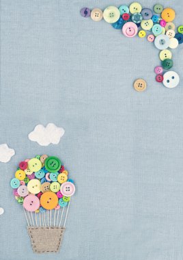 Sıcak hava balonu çok renkli buttons2 yapılan