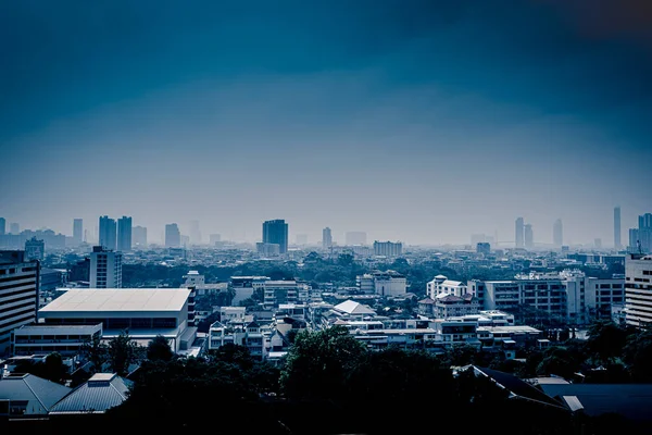Smog city, Bangkok in the air pollution, particulate matter PM 2.5, Bangkok Thailand.