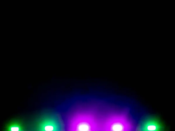 Luzes coloridas de iluminação de palco, fundo preto, — Fotografia de Stock