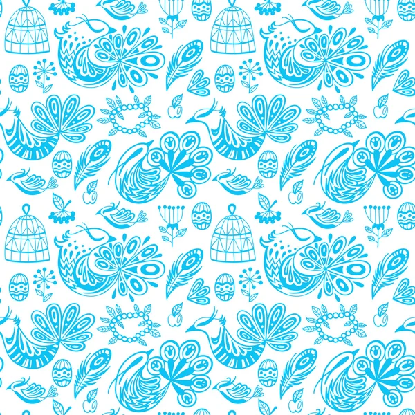 Seamless pattern with birds of paradise — Stock Vector