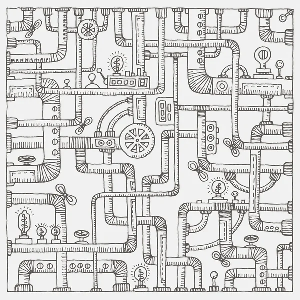 Steampunk doodle background — Stock Vector