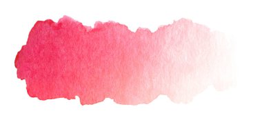 Lekeli kırmızı suluboya fırça darbesi ve beyaz arkaplanda kağıt dokusu