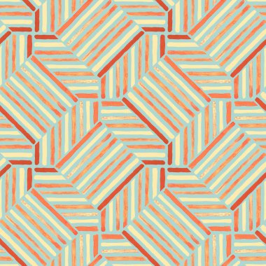 Mavi arkaplanda kırmızı ve sarı çizgilerin kusursuz deseni