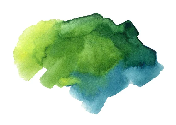 Peinture Abstraite Aquarelle Bleu Vert Avec Des Taches Texture Papier — Photo