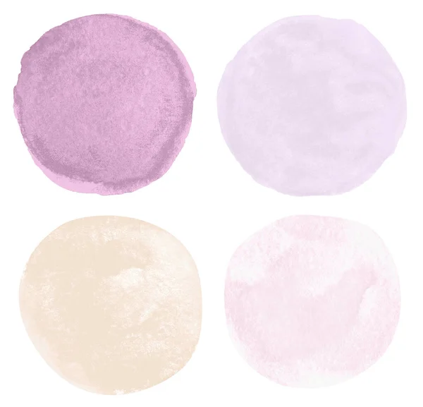 Collection Watercolor Pink Lilac Mauve Brush Strokes Design — Stock Photo, Image