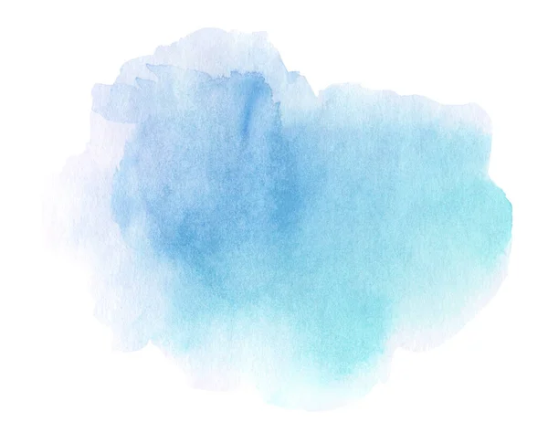 Abstract Blue Watercolor Brush Stroke Stains Paper Texture White Background — Stock Photo, Image