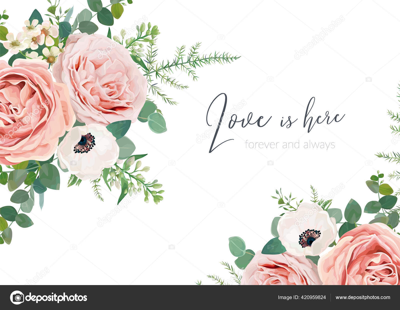 Vector Casamento Convite Cartão Saudação Banner Design Floral Cartaz Blush  Vetor de ©alewiena 420959824, image size:1600x1243