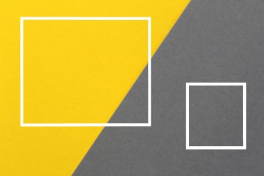 İki beyaz çerçeve sarı ve gri