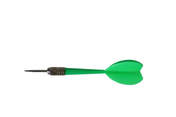 Green Dart Darts Lie White Background Place Text — Stock Photo, Image