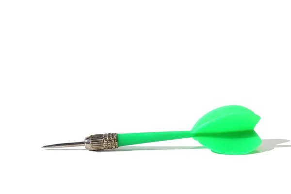 Green Dart Darts Lie White Background Place Text — Stock Photo, Image