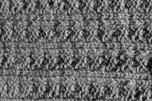 Texture Knitted Gray Fabric Large Drawing — Stock Photo, Image