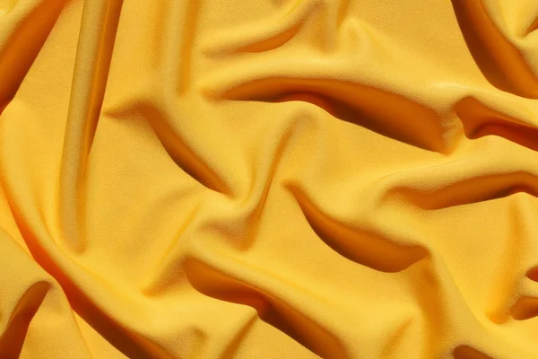 Texture Yellow Fabric Lies Form Drapery — Stock Photo, Image