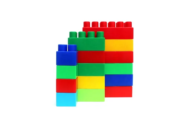 Bright Multicolored Toy Constructor White Isolated Background Entertaining Children — Stock Photo, Image