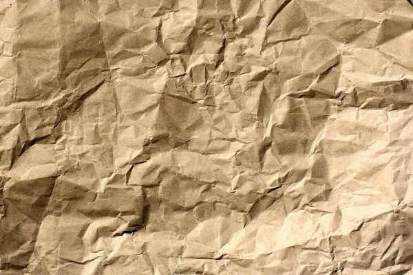 Абстрактная Текстура Коричневой Мятой Бумаги Острыми Тенями — стоковое фото