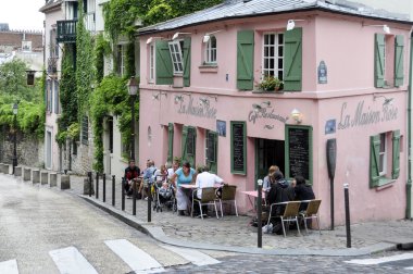 House - tarihsel bistro bir Paris pembe
