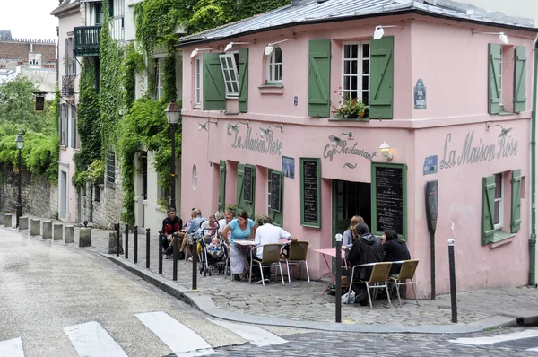 Ροζ σπίτι - ιστορικό μπιστρό ένα Παρίσι — Φωτογραφία Αρχείου