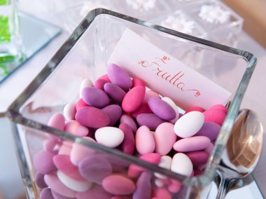Pink wedding confetti  clipart