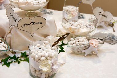 White wedding confetti  clipart