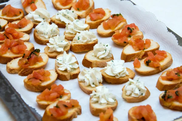 Delicious appetizer canapes — Stock Photo, Image