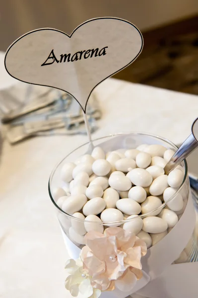 White wedding confetti — Stock Photo, Image