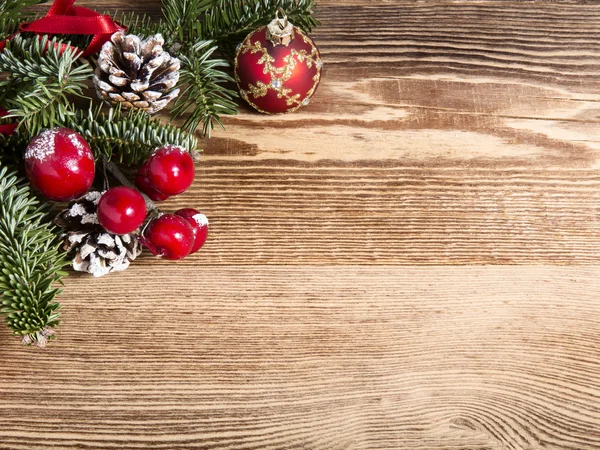 Christmas decoration on wooden — Stock Photo, Image