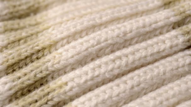 Knitted winter sweater fibers. Close-up. Macro video slider — Stock Video