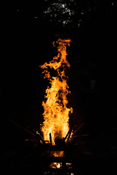 Feuer Flamme Foto Schwarzer Hintergrund — Stockfoto