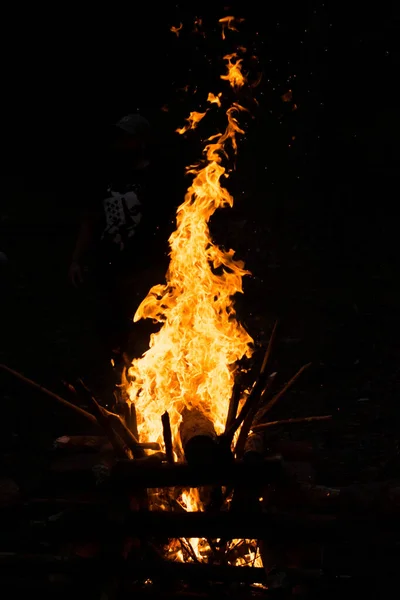 Feuer Flamme Foto Schwarzer Hintergrund — Stockfoto