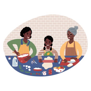 Üç nesildir birlikte yemek pişiren kadınlar. Aile içi zaman.