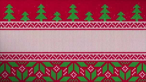 丑陋的圣诞毛衣翻滚的背景 生动活泼的寒假背景 看起来像一件红色 白色和绿色的针织连衣裙 — 图库视频影像
