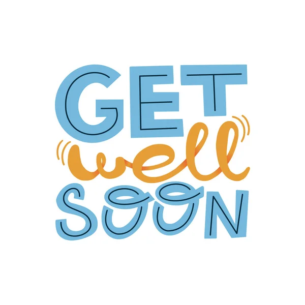 Get welll soon greeting card. vector illustration — Stock Vector