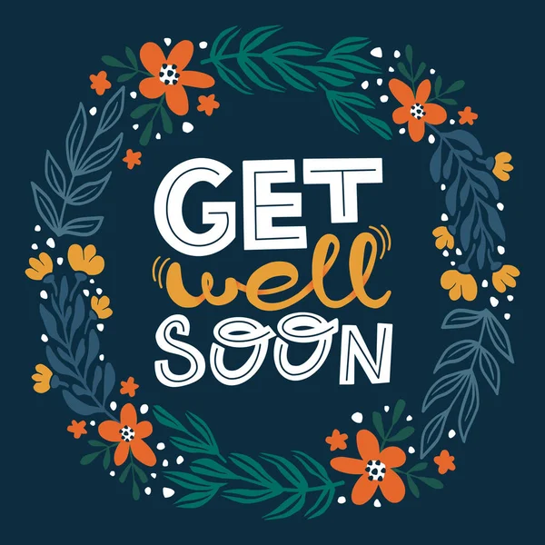 Consigue la tarjeta de felicitación de Welll pronto. ilustración vectorial — Vector de stock