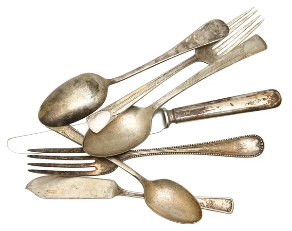 Pile of Tarnished Silverware — Stock Photo, Image