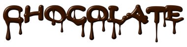 Kırpma Yolu İllüstrasyonu Beyaz Üzerine İzole Edilmiş Çikolata Kelimesi Eritiliyor