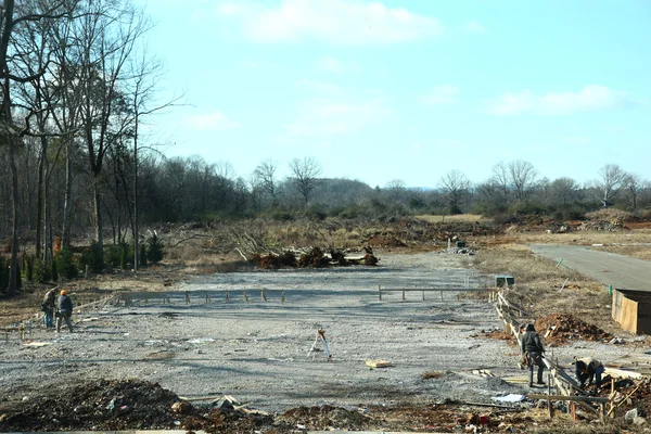 Enmarcando la Fundación Nuevo Sitio Residencial de Construcción —  Fotos de Stock