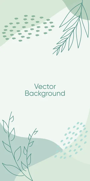 Abstract Leaves Vector Modern Stories Background Geometric Floral Illustration Background — Stock Vector